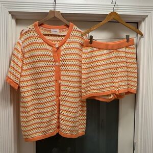 Sabo Orange and White Knit Set